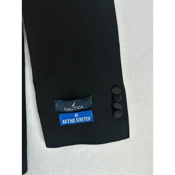 NAUTICA Tuxedo Suit Men's Size 40R 34W Black Modern Fit Stretch NWT $395 - Picture 13 of 15